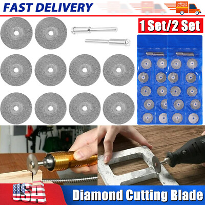 12/24X Diamond Cutting Off Disc Saw Blades Grinding Wheel for Dremel Rotary Kits