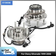 Pair Front Wheel Hub & Bearing for 4x4 Chevy Silverado Tahoe Avalanche Cadillac 