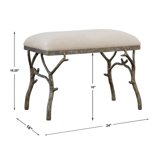 Branch Accent Bench Stool Lismore Rustic Cabin Lodge ~ Uttermost 23544 - Picture 6 of 6