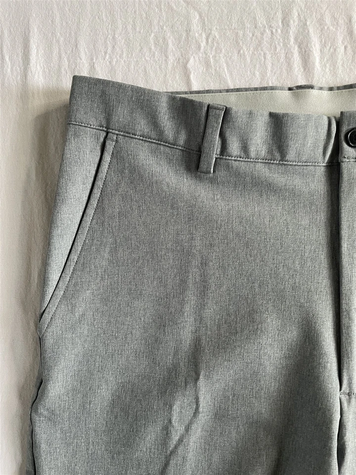 Lot 2 Greg Norman 34x10" Black Gray Flat Front Peformance Golf Mens Shorts - Image 2 of 4