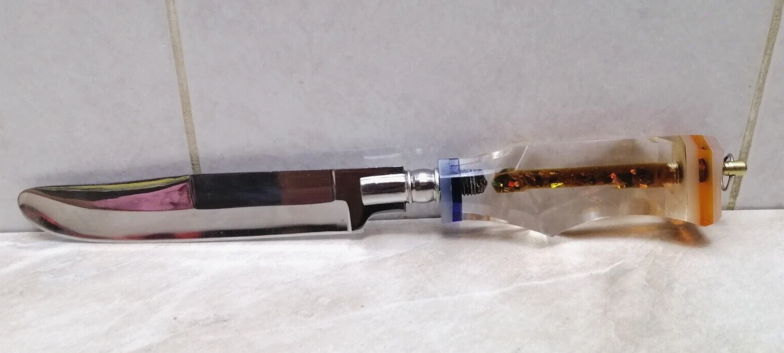 Handmade stainless steel kitchen knife with an original handle, made in a Ukrain