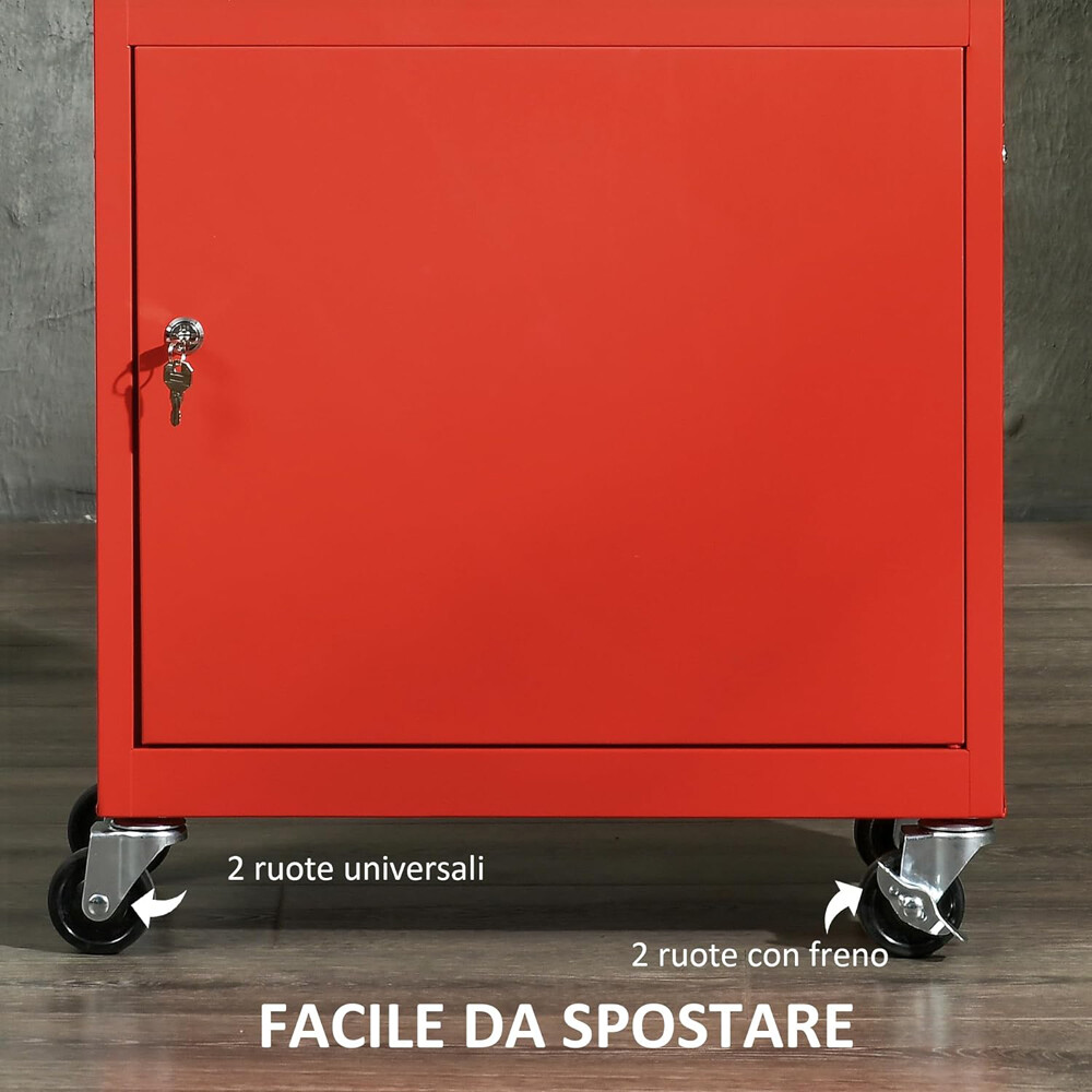 DURHAND Carrello Porta Attrezzi 2 In 1 Con Cassetta Portautensili - 9