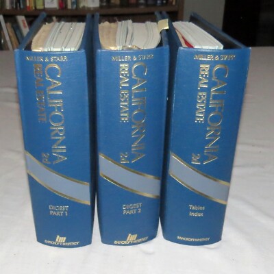 California Real Estate Miller & Starr 2d: 3 Volumes: Digest (2 vols) + Index