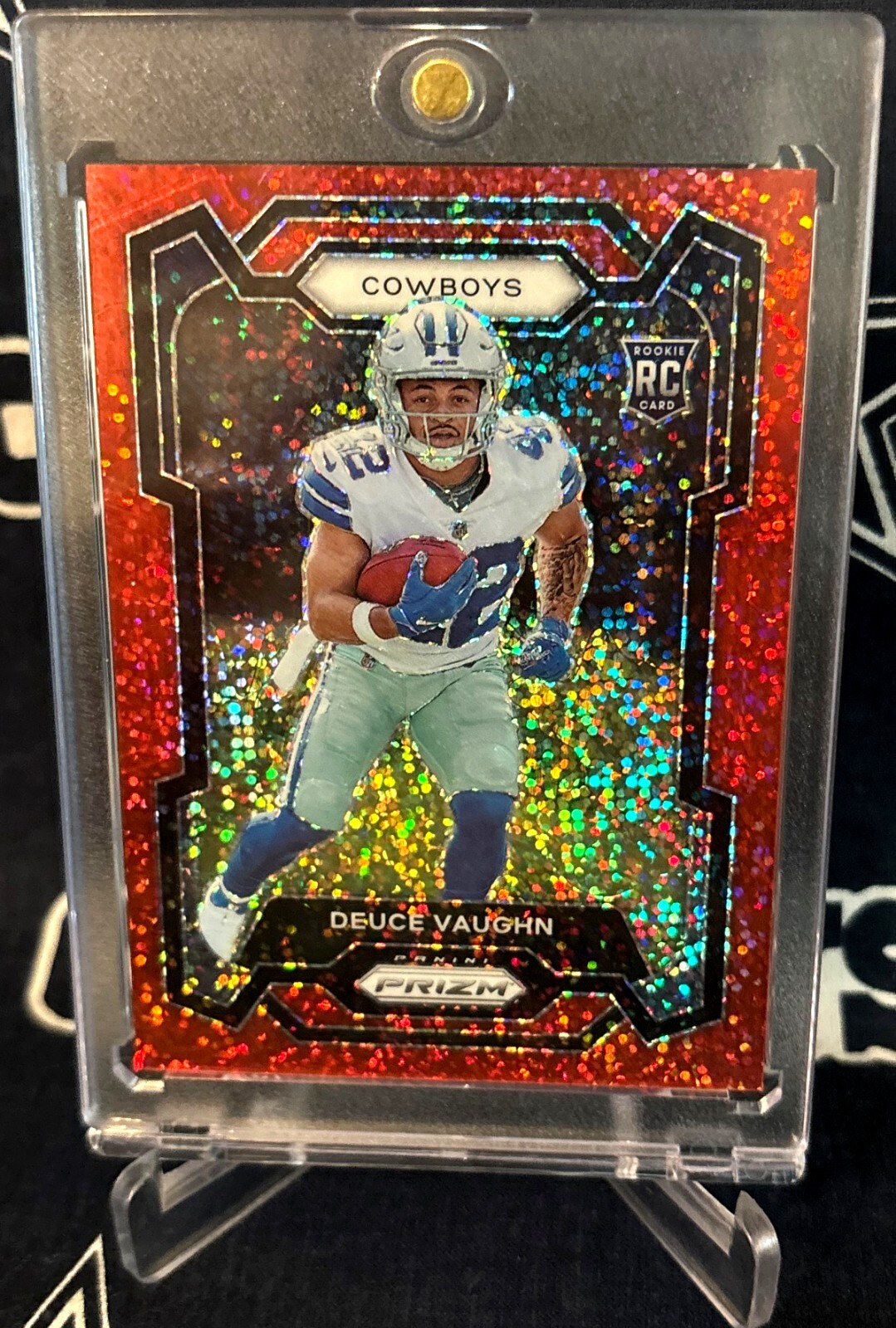 2023 Panini Prizm RED SPARKLE PRIZM Dallas Cowboys DEUCE VAUGHN Rookie RC #324