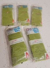 Lot of 5 Latch Hook Pre-cut Rug Yarn ACID GREEN  3237 , 320 Pieces each
