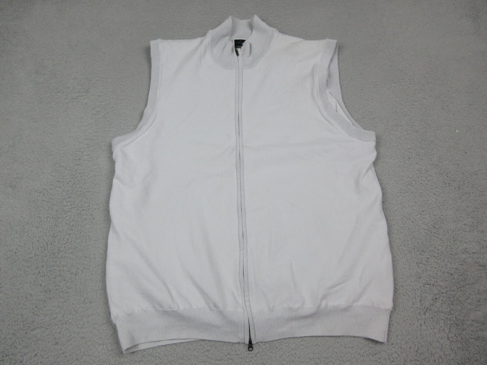 Greg Norman Vest Mens Adult Large Gray Golf Golfer Cotton Lined Casual Outdoors