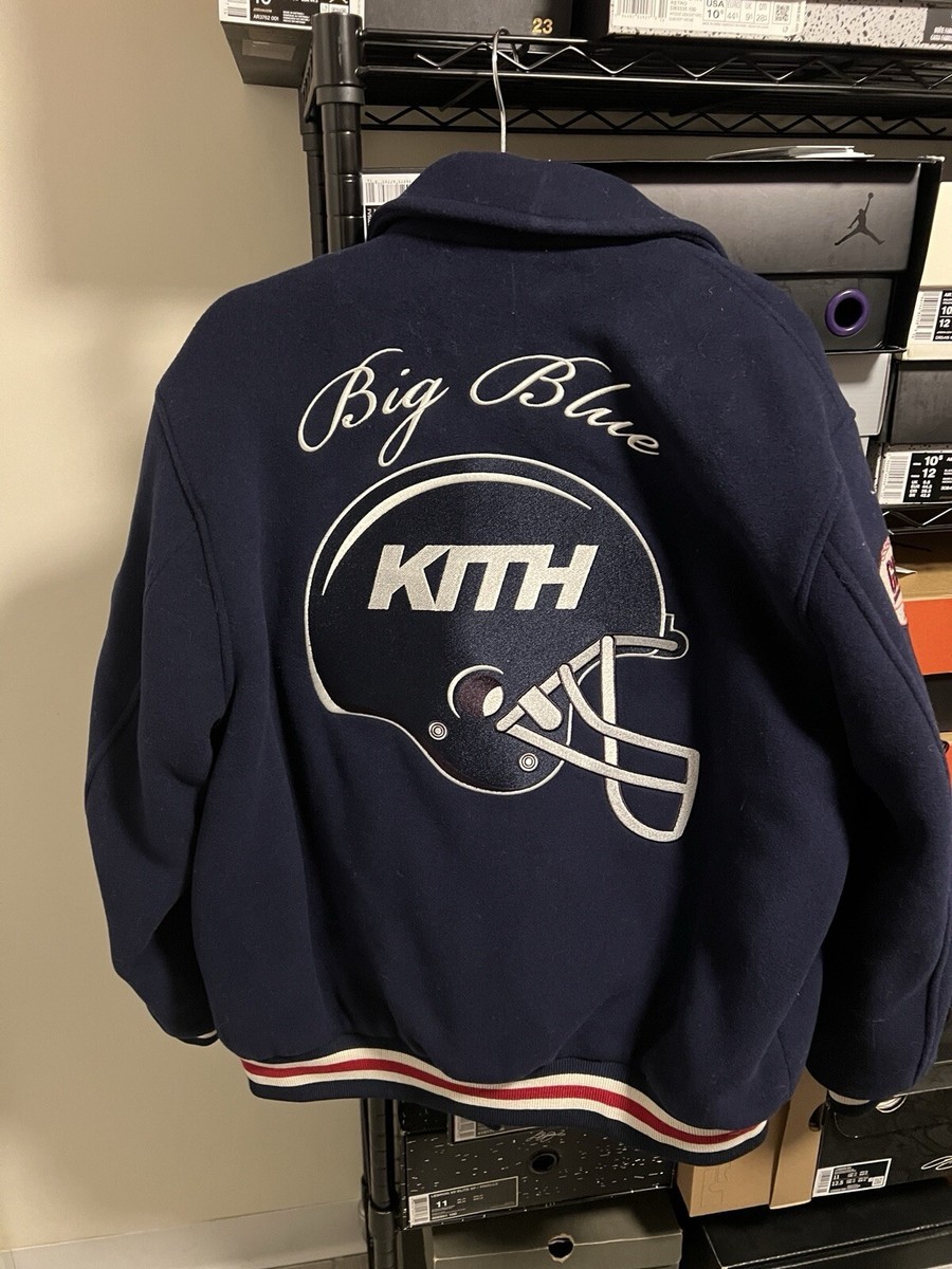 Kith x NFL Giants Wool Collared Coaches Jacket Brand New Size