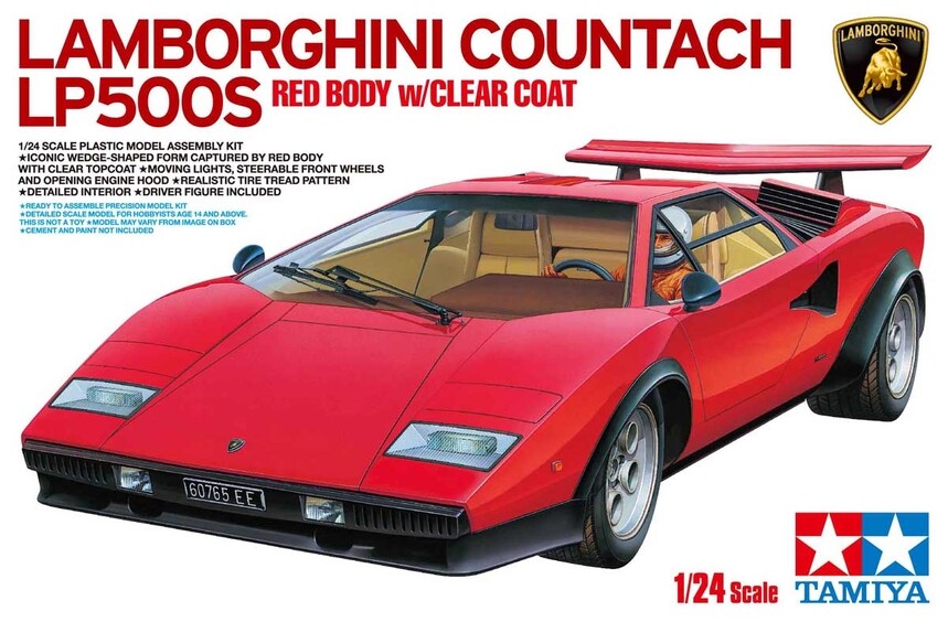 自動車 Tamiya Lamborghini Countach LP500S 1/24 Tamiya 1/24 Lamborghini Countach LP500S New Factory Sealed