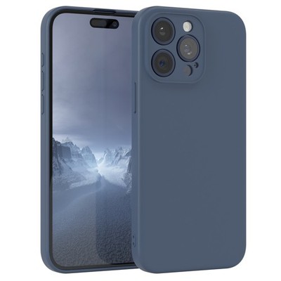 Handyhülle für Apple iPhone 15 Pro Max Case Silikon Cover Schutzhülle Handy Blau