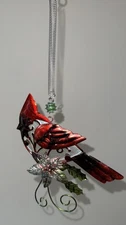Sunset Vista Designs Glass & Metal Bouncy Hanging Cardinal