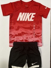 New Nike Black  Red Shorts Set, Boys XS-4,