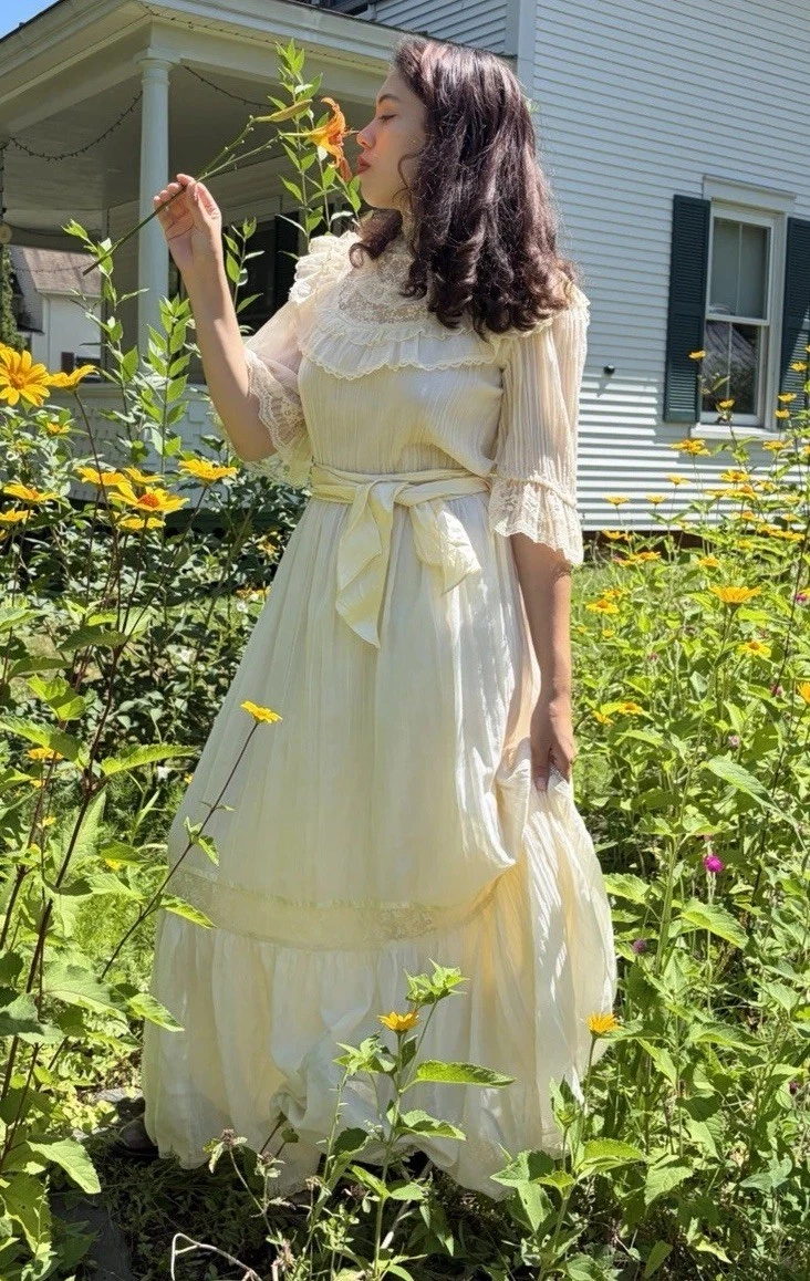 gunny sack dress Vintage Gunne Sax Purple Prairie  Dovetail Gunny Sack Burlap Gunne Sax Vintage Inspired Dress