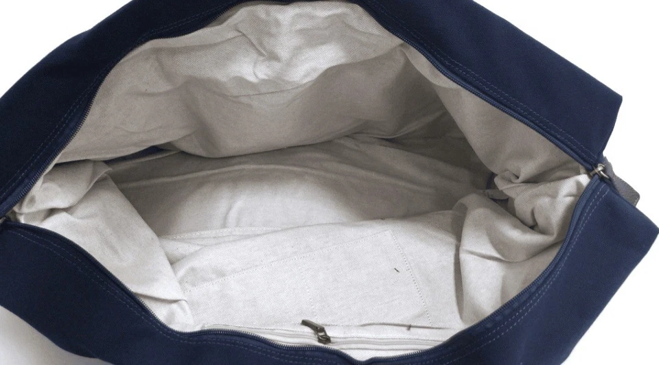 Bolso de Lona PANERAI Fin de Semana - Lona Azul con Borde de Cuero Bolso Boston de Viaje Nuevo Foto 4 de 4