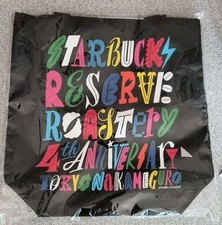 STARBUCKS canvas tote bag 4th Anniversary Tokyo / black / limited edition