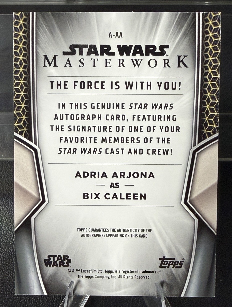 2025 Star Wars Masterwork - Bix Caleen - Adria Arjona Auto view 2