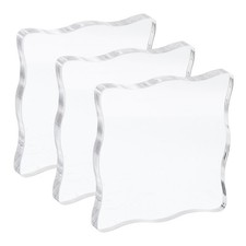 Acrylic Stamp Block, 3 Pack Wavy Clear, 2x2"