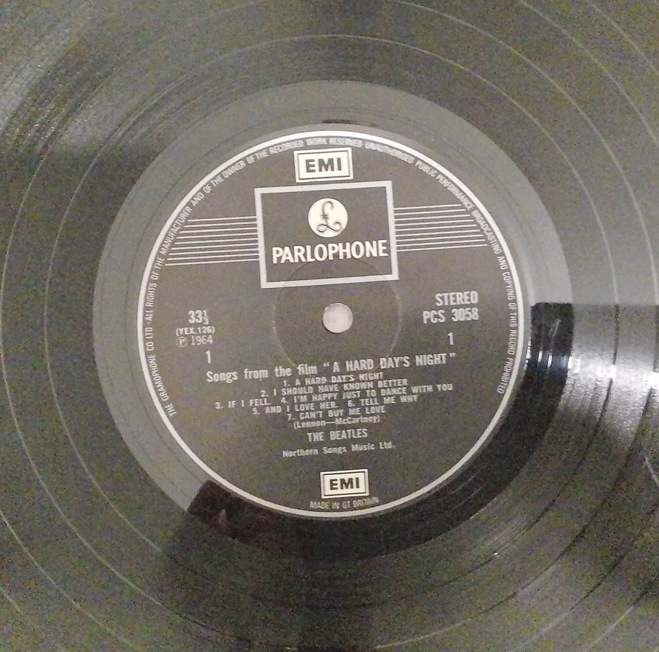 The Beatles album A Hard Day's Night 33 tours LP premier pressage noir et argent - Photo 4/4