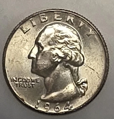 1964 D Washington Quarter - Brilliant Uncirculated - 90% Silver