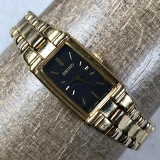 Seiko Women V220-OABO Fashion Gold Tone Rectangular Quartz Analog 13mm Watch 6"