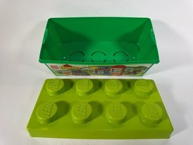 LEGO Brick Duplo Green EMPTY Storage Container w/ Lid 14" x 7" 10580 Box Only