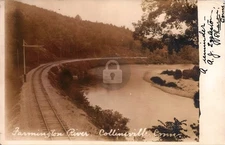 Collinsville CT 1910 Farmington River Train Tracks RPPC Photo Postcard COPY