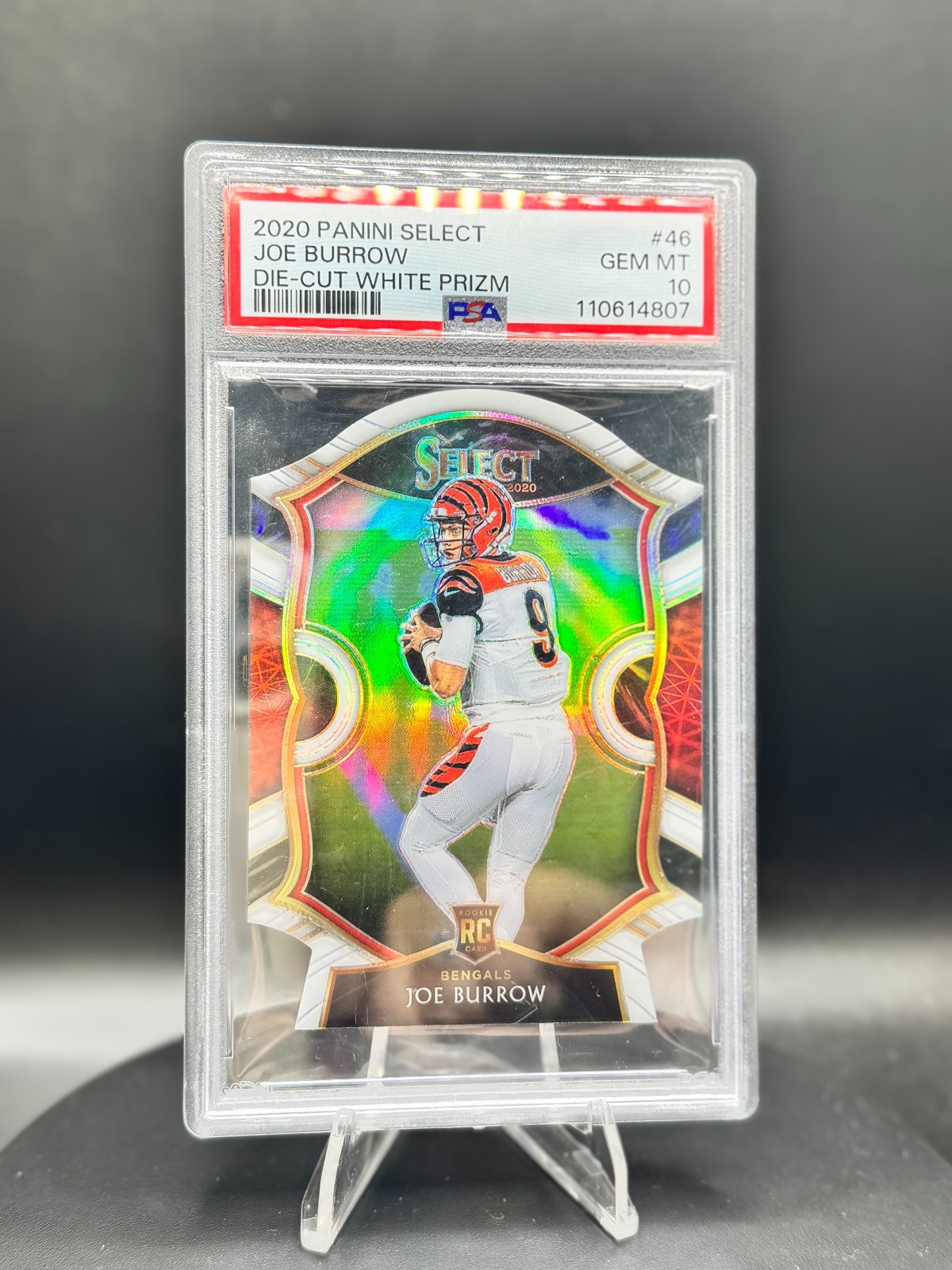 2020 Panini Select Joe Burrow Die-Cut White Prizm #46 PSA GEM10