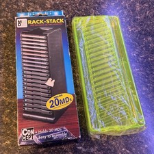    MiniDisc MD Acrylic Fluorescent Green Rack Stack Holds 20 Disks   