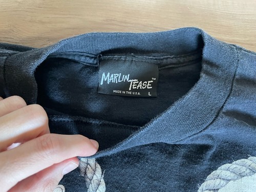 T-shirt vintage 1993 Lone Ranger Marlin Tease anni 90 made in USA uomo punto singolo taglia L - Foto 16 di 17