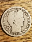 1905 P Barber Half Dollar Good Condition Mintage Low 662.000 90% Silver !