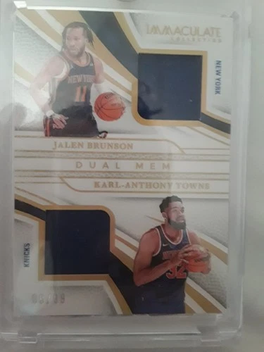2024-25 Panini Immaculate Dual Mem Jalen Brunson Karl-Anthony Towns #IDM-JBK /99