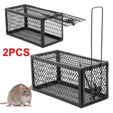 2er Set Lebendfalle Tierfreundliche Falle Rattenfalle Durchlauffalle Schwarz