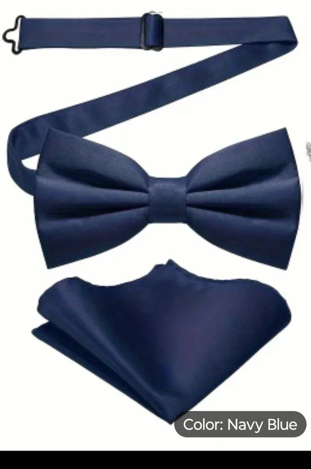 Elegante pajarita negra roja blanca con pañuelo de bolsillo a juego. Paquete Oferta NUEVO Foto 2 de 4