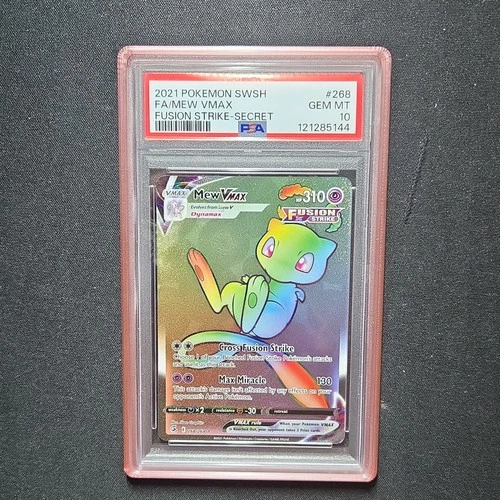 Fusion Strike Mew VMAX 268/264 Secret Rare Holo PSA 10 With Guard