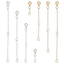 1.2/2/3.1/3.9 Inch Necklace Extender, 8pcs Copper Chain Extenders, Golden Silver