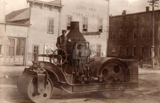 Steam Powered Road Roller Livery Sale Feed Stable RPPC Photo Postcard COPY