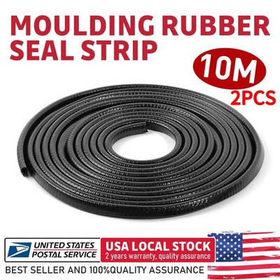 2PCS×10M Rubber Edge Trim U Channel Rubber Seal Strip Rubber Edge Protector Trim
