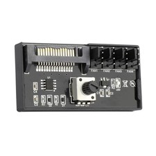 4 Port PWM Fan Controller Hub SATA Powered 12V 60W Adjustable PC Cooling System