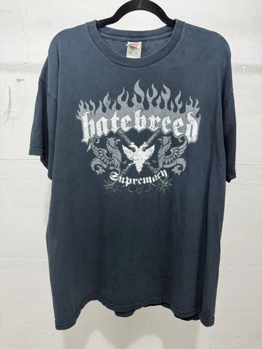 Hatebreed Shirt XL Supremacy Hardcore Punk Rock 2000s vintage concert t-shirt, vintage, size XL, single stitch, B+ condition
