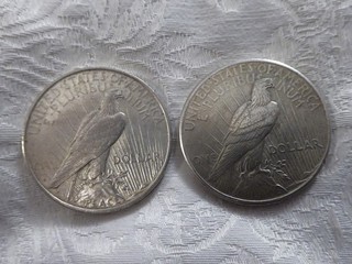 STATI UNITI LOTTO DI 2 MONETE IN ARGENTO DA 1 DOLLARO " PEACE " ...1922.. 1925