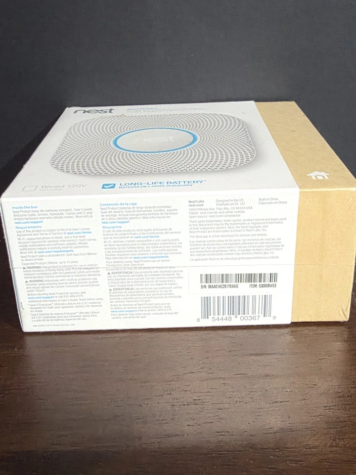 Google Nest Protect Blanco Nuevo En Caja Alarma de Humo y Monóxido de Carbono Foto 4 de 4