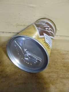 1960`S BLATZ_ ZIP TAB_ WIDE SEAM STEEL BEER CAN [EMPTY CANS READ DESC.]