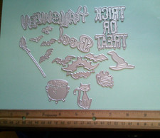 Spooky Halloween Cutting Dies Bats Cat Boo Happy Halloween Lot of 13