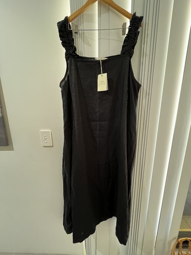 BNWT Adrift Claire Maxi Black Dress Size 3xl/20 100% Linen RRP:$199. #04 - Picture 7 of 9