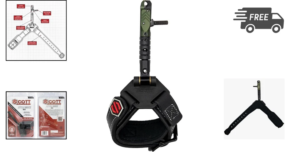 Archery Release Aid Unisex Adjustable Aluminum Arrow Release with Strap - Image 2 of 4