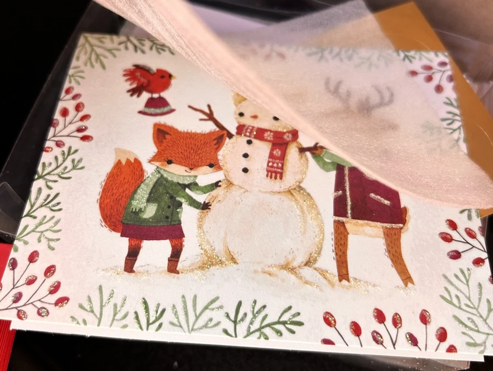 PAPYRUS Animals Christmas Holiday 20 Cards NIB/Envelopes And Sticker Seals. 4” - Image 2 of 4