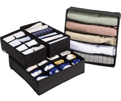 Navaris Premium Schublade Aufbewahrung Organizer Box Socke BH Gürtel Krawatte Teiler 4er Set