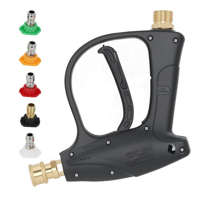 #ad Adjustable Pressure Washer Gun M22 14mm with 5 Quick Change Nozzles Safety Lock $18.25