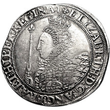 HIGH GRADE ELIZABETH I CROWN. 1601. Good Very Fine. 13393