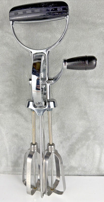 Vtg Ecko Rotary Hand Crank Mixer Egg Beater Whisk Stainless Steel Made USA