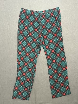 Croft & Barrow Women's XL Plaid Fleece Pajama Lounge Pants Green Red Sleepwear